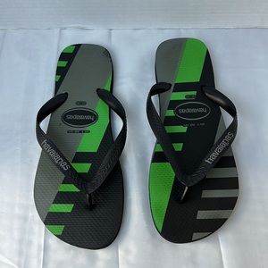 Havaianas Men’s Flip Flops Green Black Size 9 (41-42)